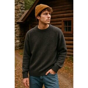 Pendleton 100% Wool Charcoal Gray Sweater Men’s L Vintage Crewneck USA Made